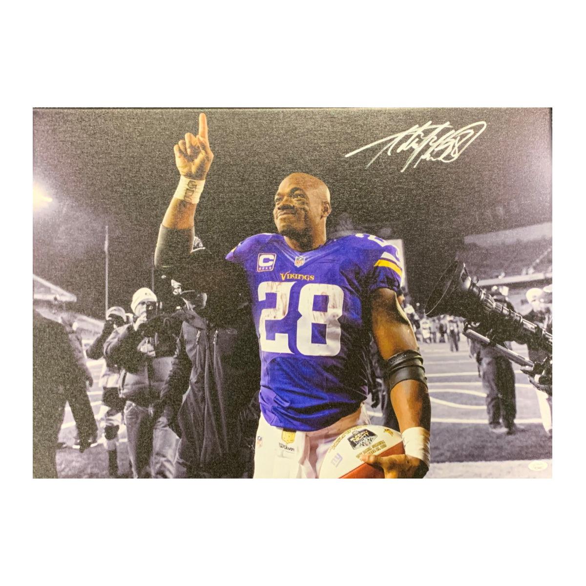 Adrian Peterson Signed 20x28 Stretched Canvas Minnesota Vikings Autographed JSA