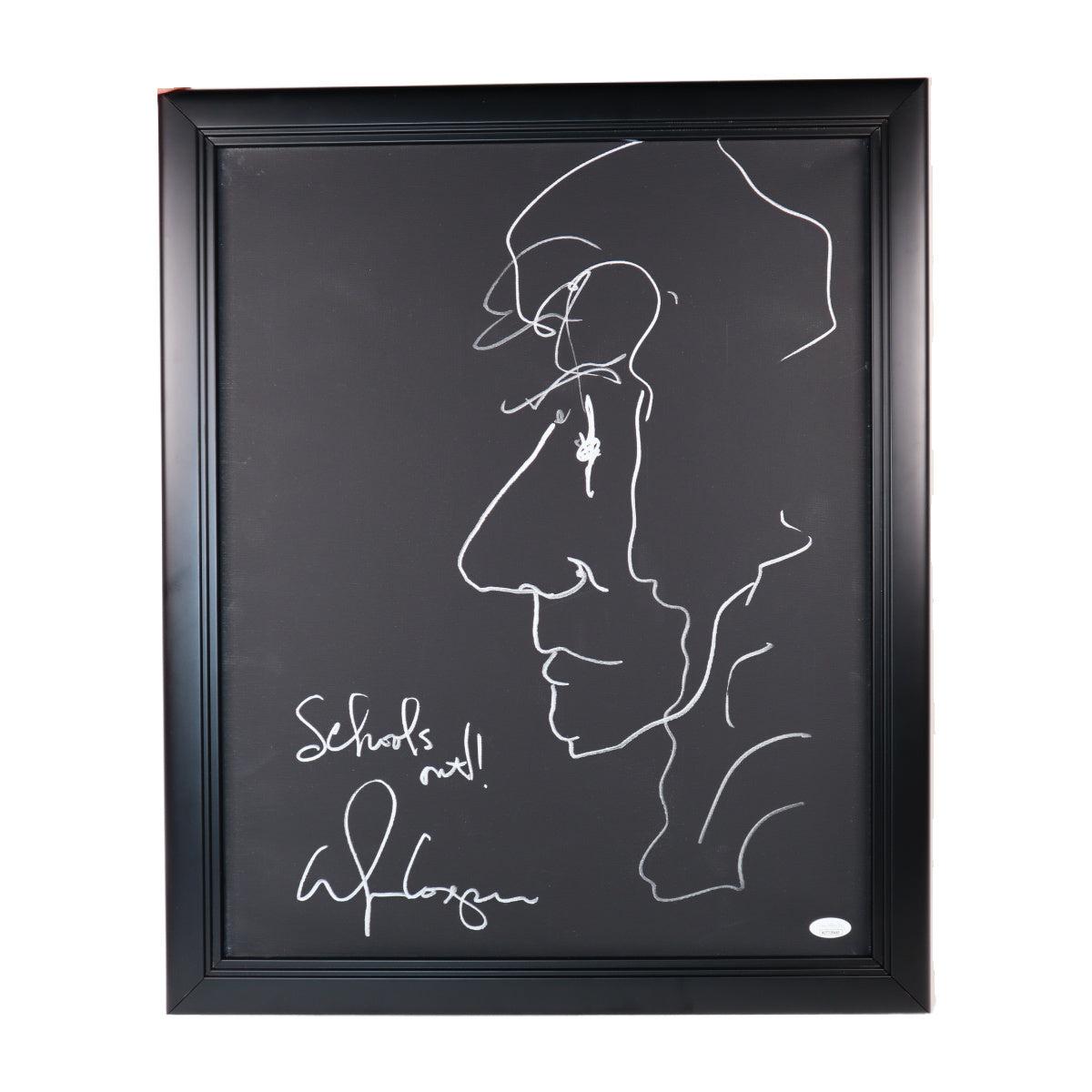 Alice Cooper Hand Sketch Framed Canvas Autographed HOF Signed JSA COA 2