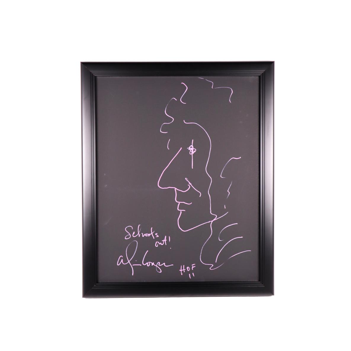 Alice Cooper Hand Sketch Framed Canvas Autographed HOF Signed JSA COA 3