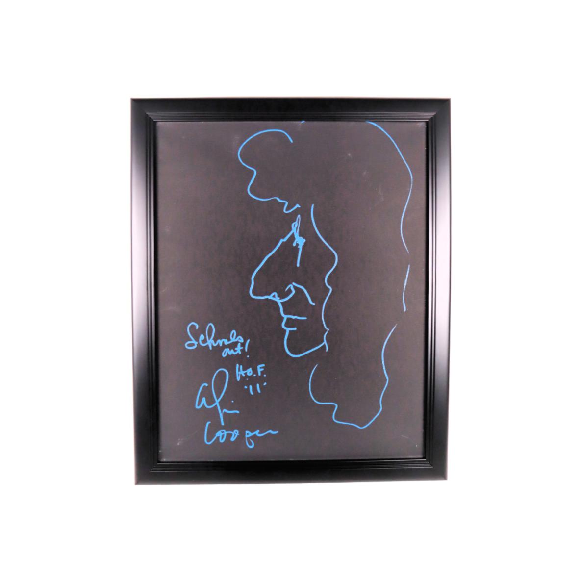Alice Cooper Hand Sketch Framed Canvas Autographed HOF Signed JSA COA 4