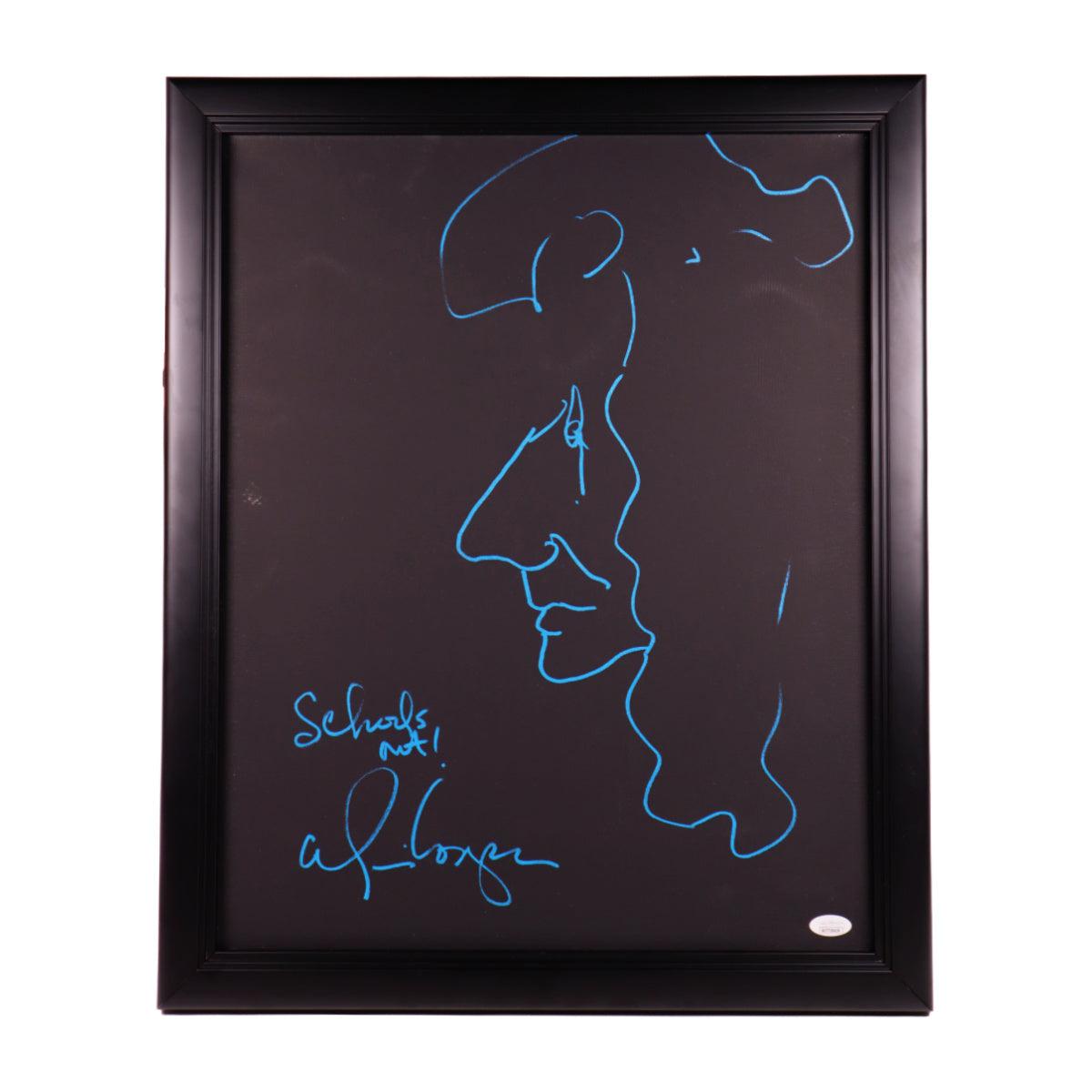 Alice Cooper Hand Sketch Framed Canvas Autographed HOF Signed JSA COA