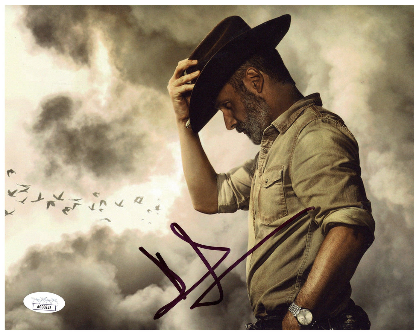 Andrew Lincoln Signed The Walking Dead 8X10 Photo Rick Grimes JSA COA
