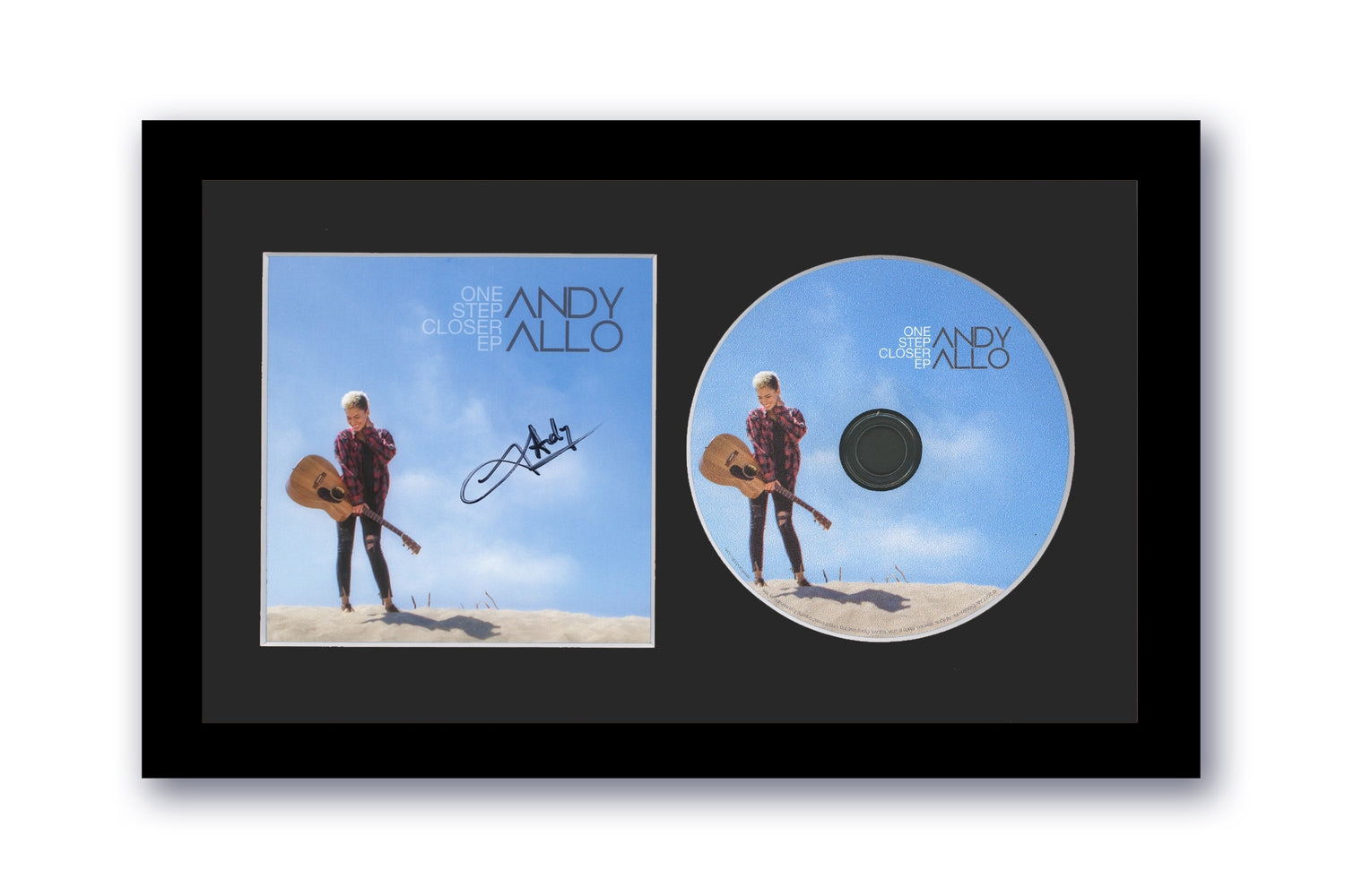 Andy Rincon Autograph Andy Allo Autograph Signed 7x12 Custom Framed CD One Step Closer EP Pr ...