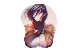 Image of Attack on Titan Mikasa Anime Mouse Pad with Wrist Rest