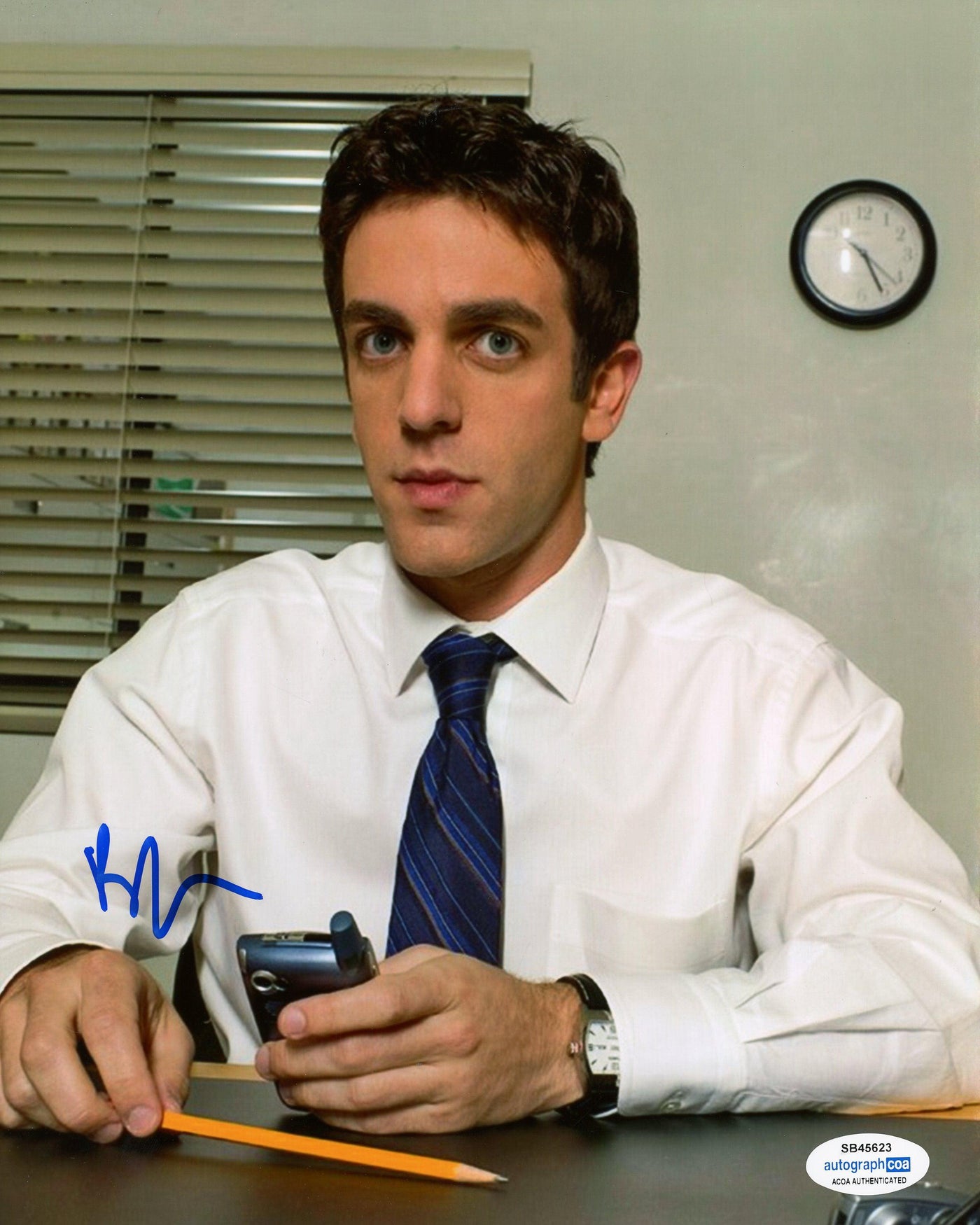 B. J. Novak Signed 8x10 Photo The Office Ryan Howard Autographed ACOA 5