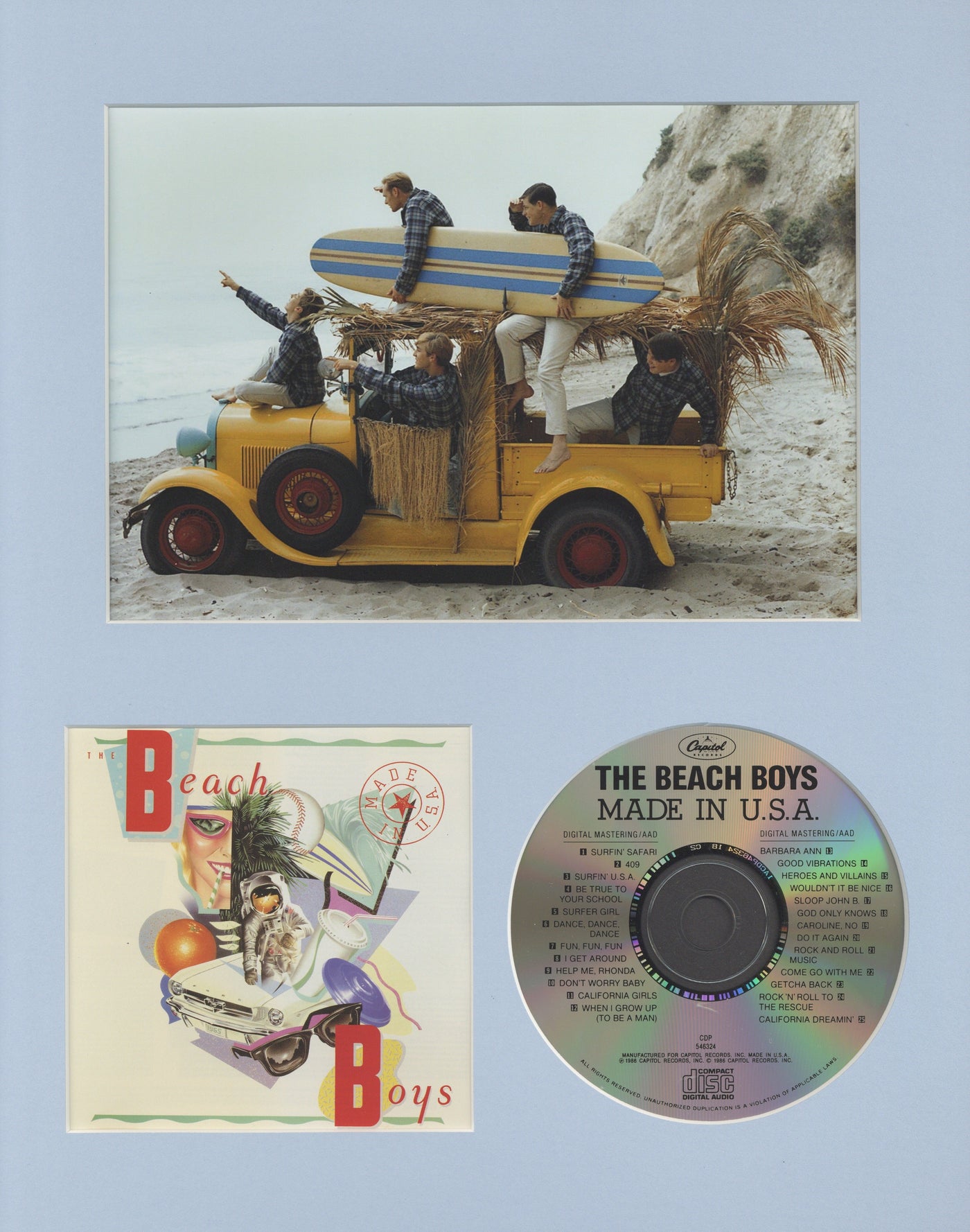 Beach Boys Custom Frame CD Photo Made In USA Surfing 60s 70s Rock Brian Wilson