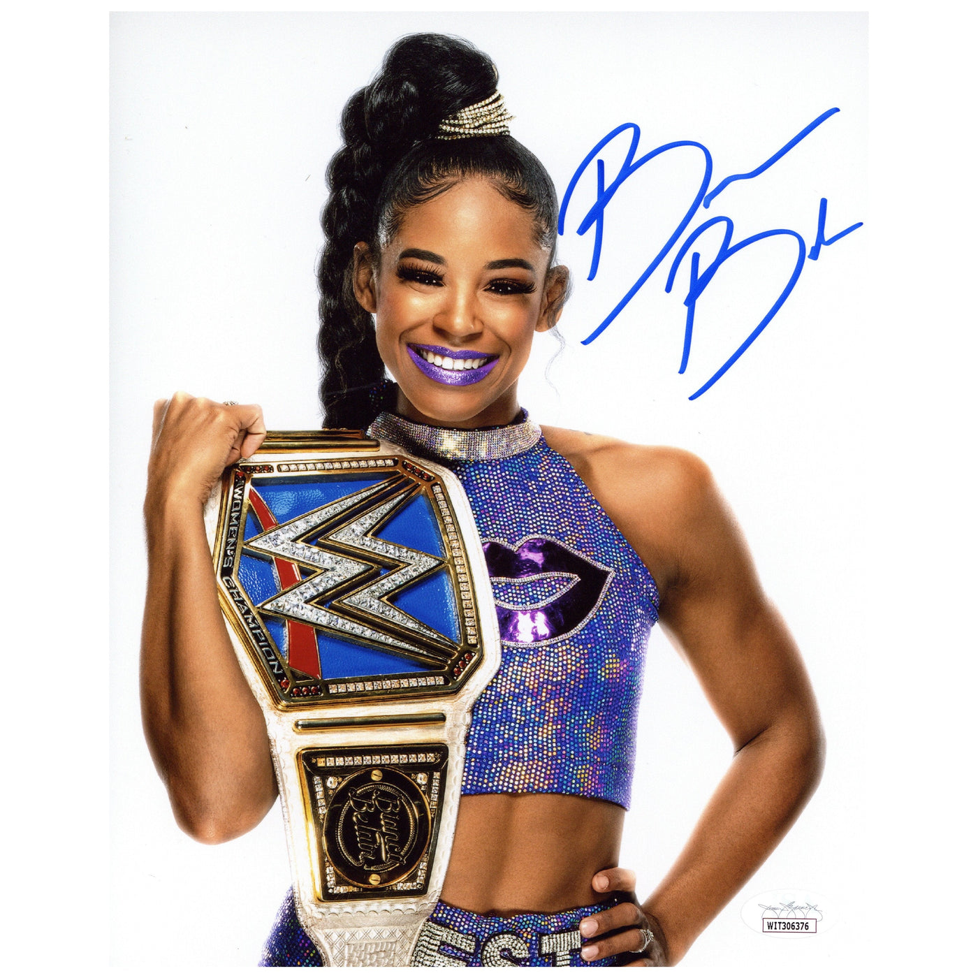 Bianca Belair Autographed 8x10 Photo WWE Womans Champion Signed JSA COA