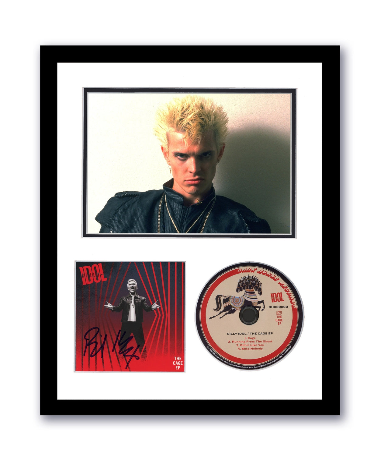 Billy Idol Autographed Signed 11x14 Framed CD The Cage EP ACOA 6