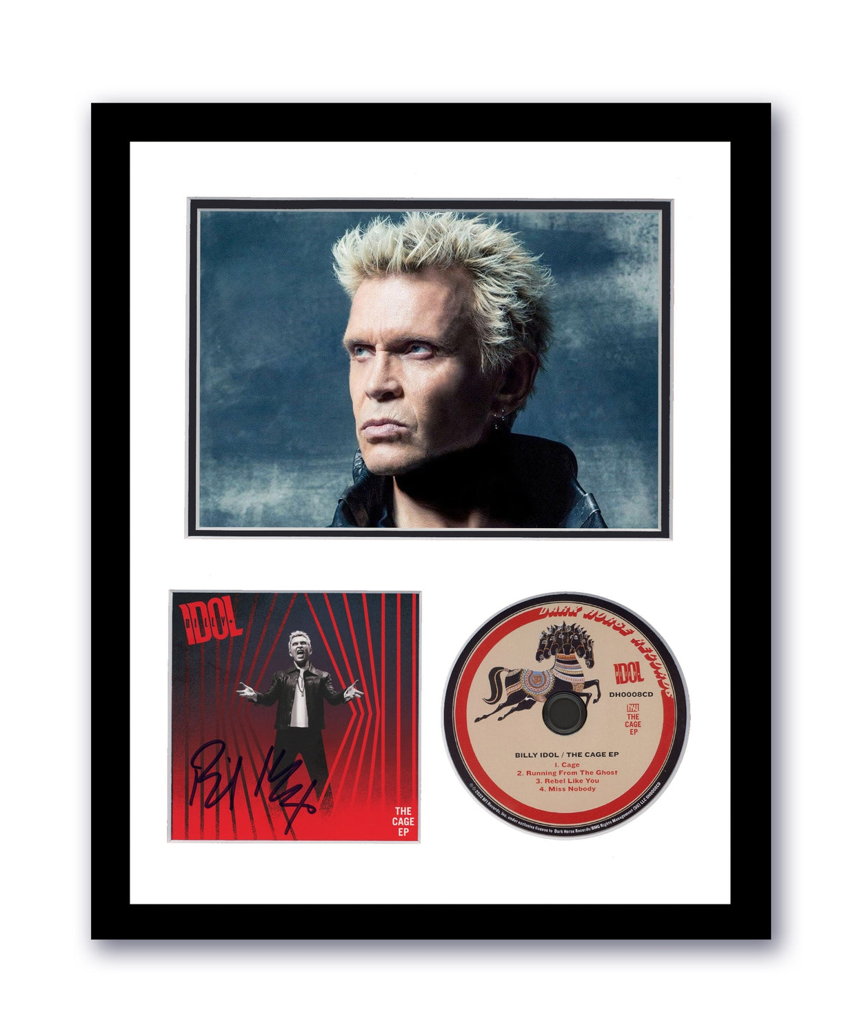 Billy Idol Autographed Signed 11x14 Framed CD The Cage EP ACOA 8
