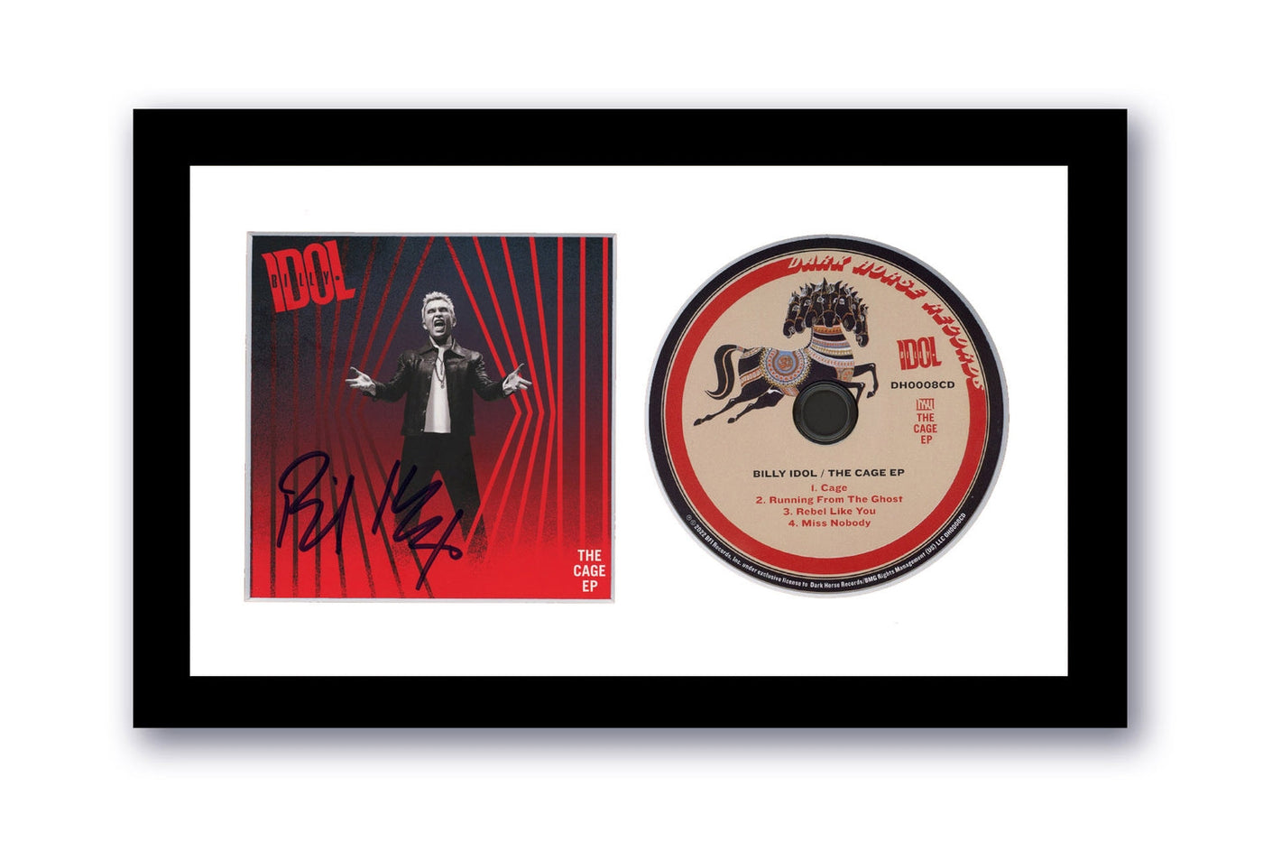 Billy Idol Autographed Signed 7x12 Framed CD The Cage EP ACOA 4