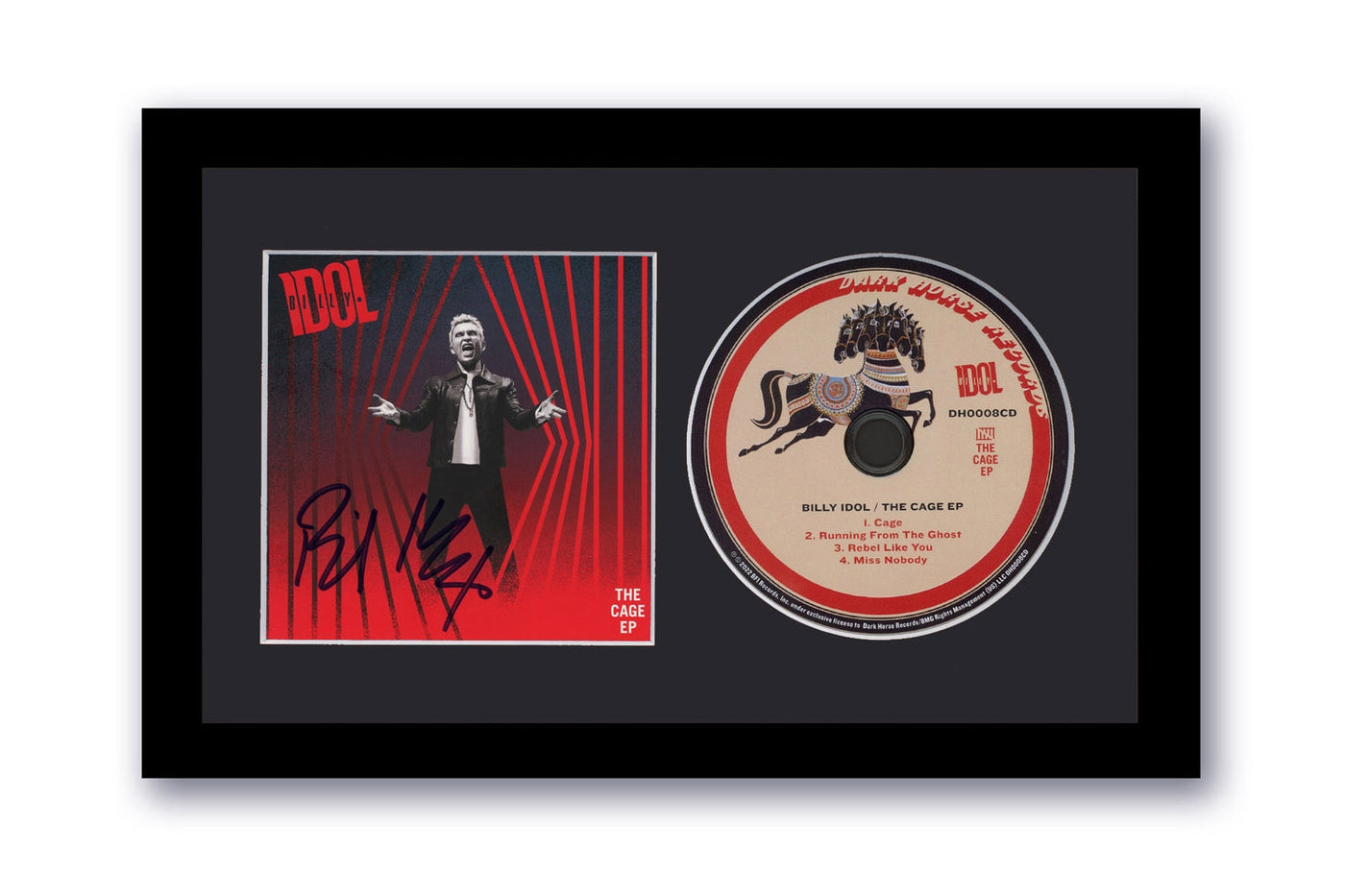 Billy Idol Autographed Signed 7x12 Framed CD The Cage EP ACOA