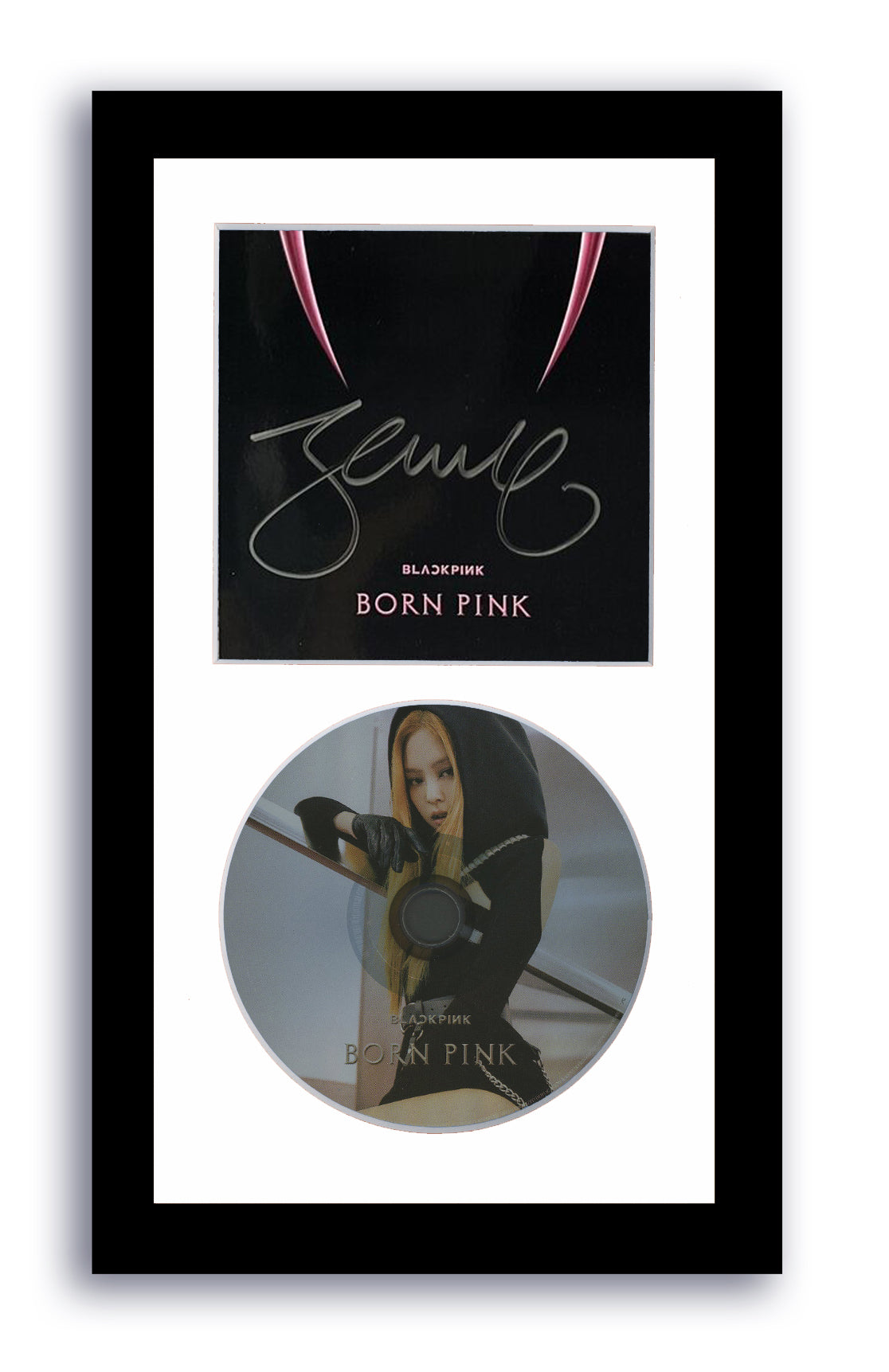 Blackpink Jennie Autographed Signed 7x12 Framed CD Born Pink Venom ACOA