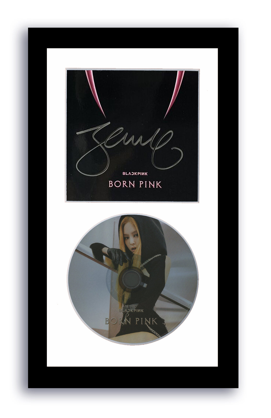 Blackpink Jennie Signed 7x12 Framed CD Born Pink Venom K-POP Autograph ...