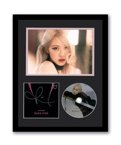 Blackpink Rose Autographed Signed 11x14 Framed CD Photo Born Pink Venom ACOA 5