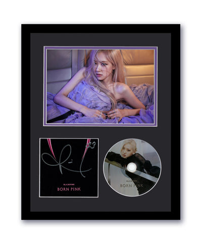 Blackpink Rose Autographed Signed 11x14 Framed CD Photo Born Pink Venom ACOA