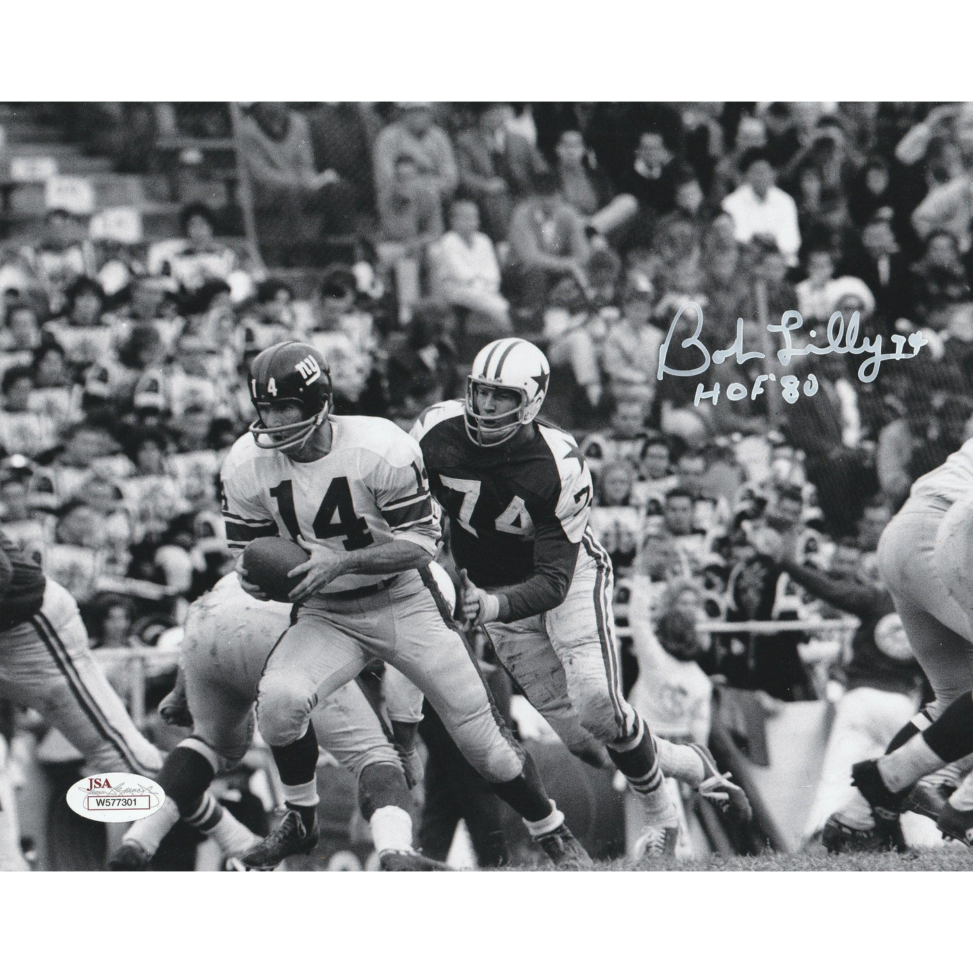 SALE Bob Lilly Autograph 8x10 Photo Dallas Cowboys HOF Signed JSA