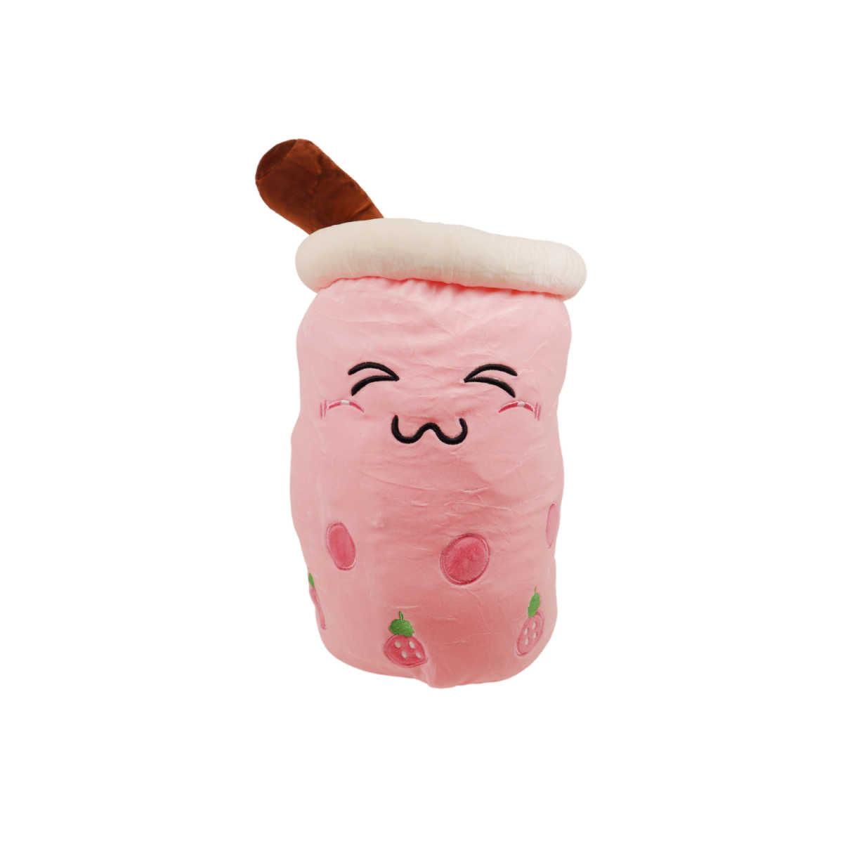 Boba Tea "L" Size Strawberry Plushie Toy (Closed Eyes) - 20 Inches Tall/ 10 Inches Wide-Plushie-Zobie Productions-Zobie Productions