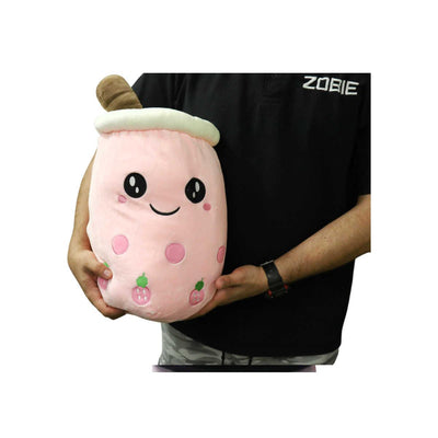 Boba Tea "L" Size Strawberry Plushie Toy (OPEN Eyes) - 20 Inches Tall/ 10 Inches Wide-Plushie-Zobie Productions-Zobie Productions