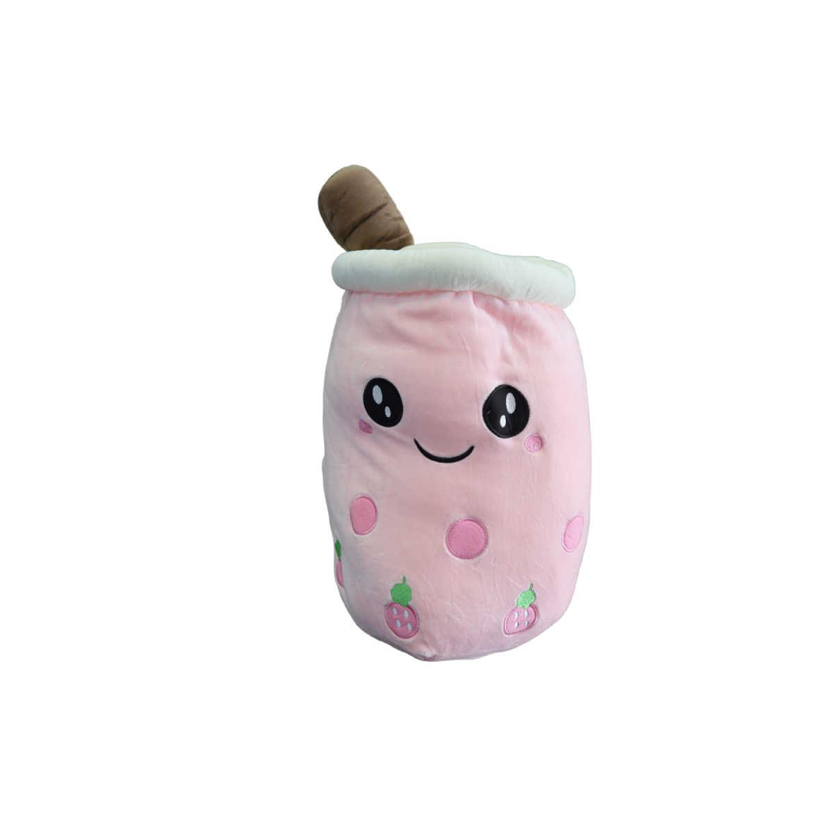 Boba Tea "L" Size Strawberry Plushie Toy (OPEN Eyes) - 20 Inches Tall/ 10 Inches Wide-Plushie-Zobie Productions-Zobie Productions