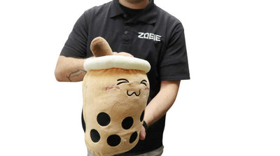 Boba Tea "M" Size Plushie Toy (Closed Eyes) - 13 Inches Tall/ 7 Inches Wide-Plushie-Zobie Productions-Zobie Productions
