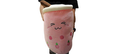 Boba Tea "XL" Size Plushie Toy (CLOSED Eyes) - 26 Inches Tall/ 14 Inches Wide-Plushie-Zobie Productions-Zobie Productions