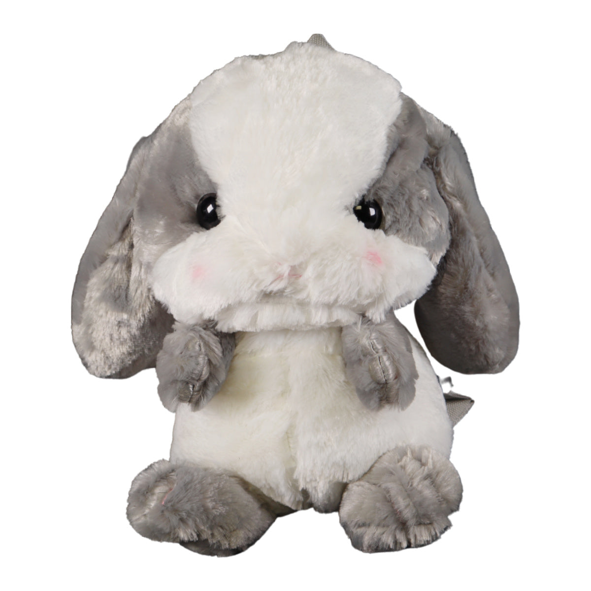 Bunny Plush Backpack - Gray and White