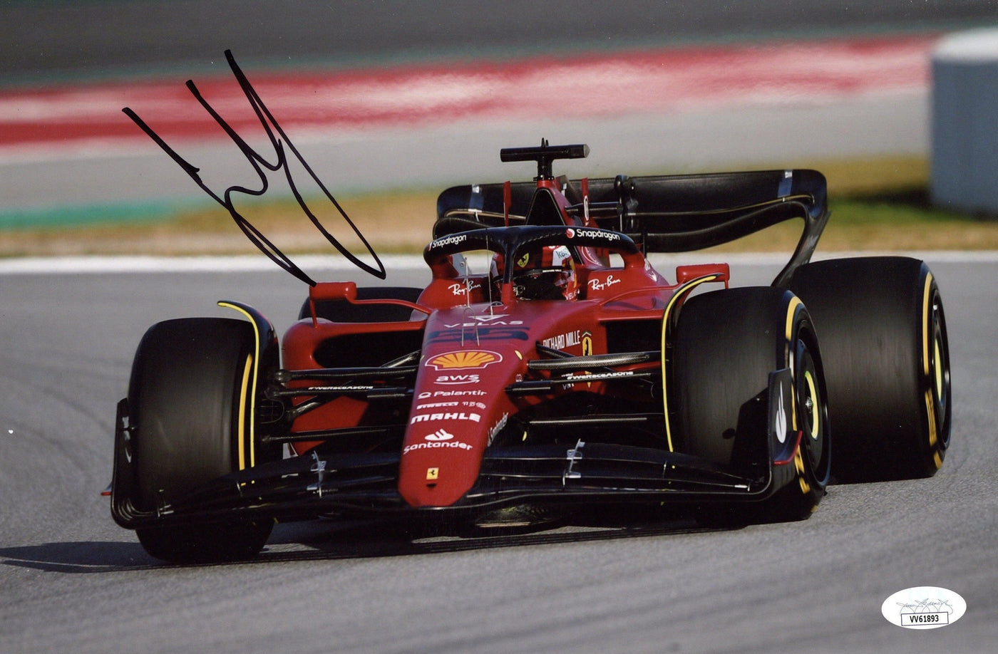 Carlos Sainz Signed 8x10 Photo Ferrari F1 Formula 1 Autographed JSA COA 4