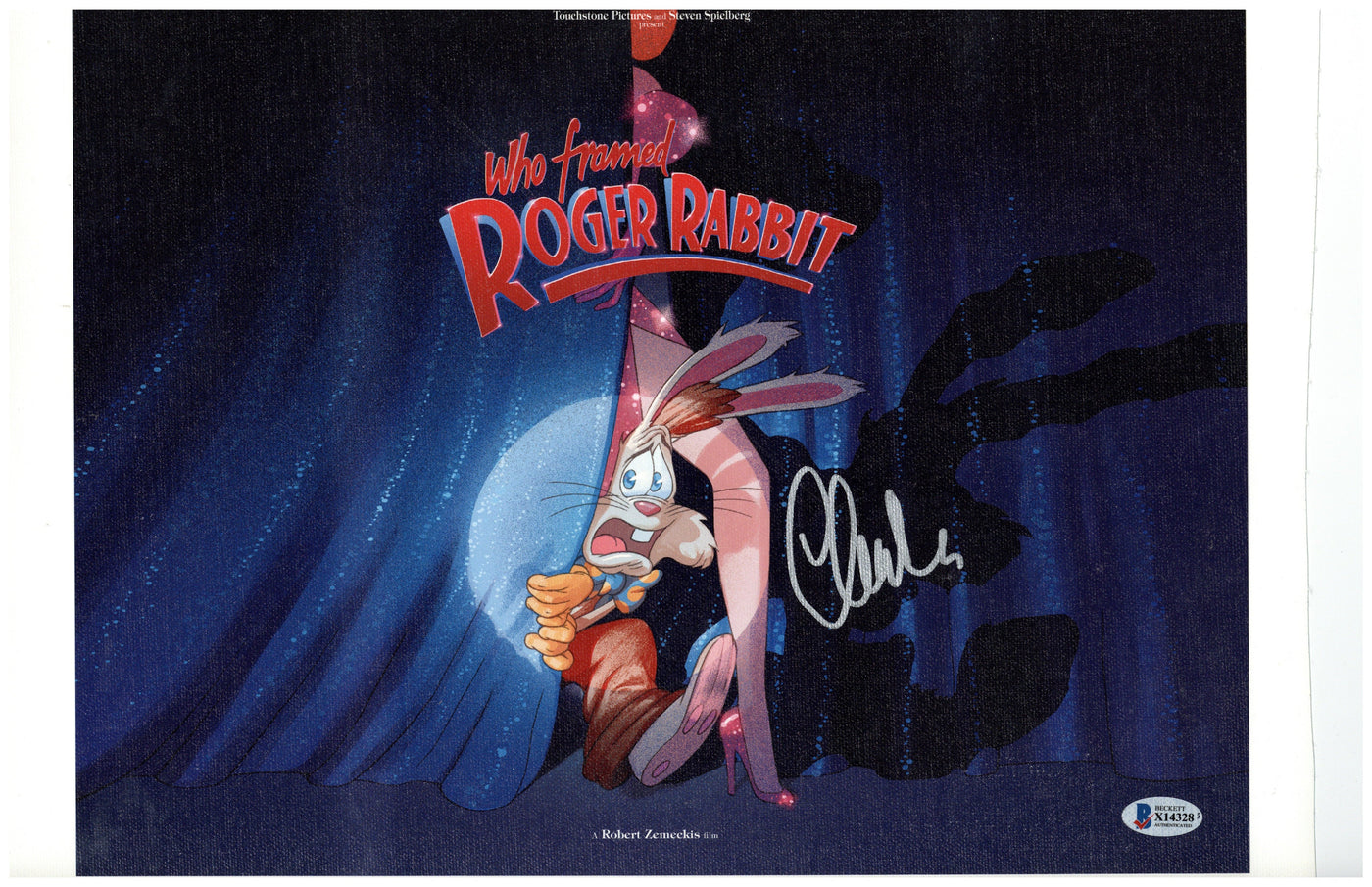 Charles Fleischer Signed 12x15 Canvas Who Framed Roger Rabbit Autographed BAS COA