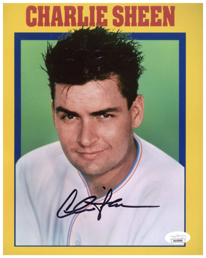 Charlie Sheen Signed Autographed Photo 11×14 JSA Major League Wild