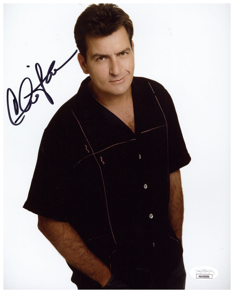 Charlie Sheen Signed 8x10 Photo Major League Wild Thing Autographed JSA COA  #2