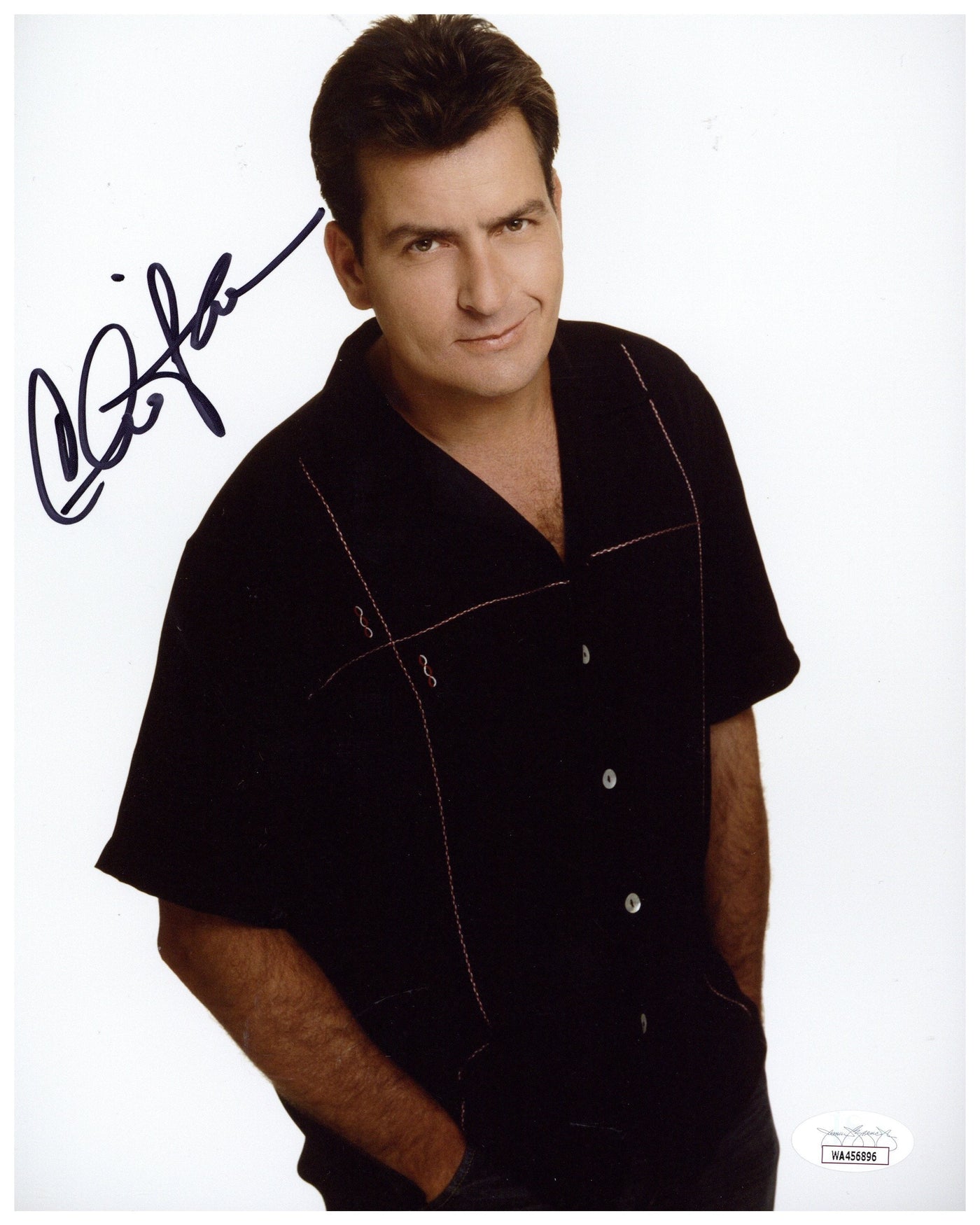 Charlie Sheen Signed 8x10 Photo Two and a half Men Autographed JSA COA