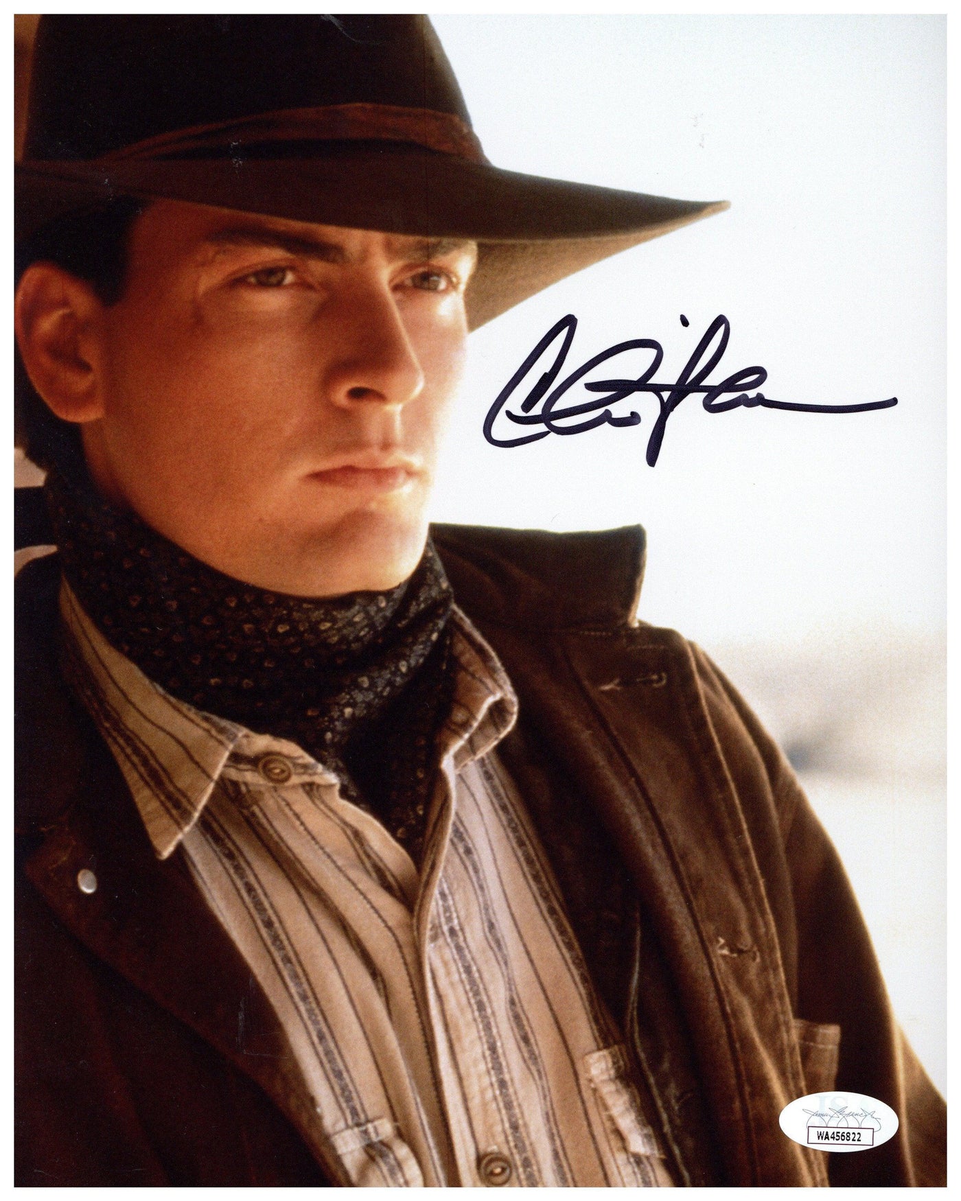 Charlie Sheen Signed 8x10 Photo Young Guns Autographed JSA COA