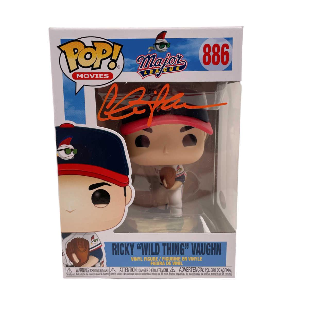 Charlie Sheen Signed Funko POP Major League Ricky Wild Thing Autographed JSA 2