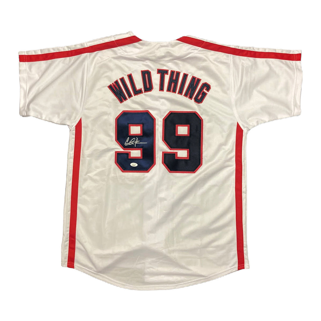 Charlie Sheen Signed Indians Major League Ricky Vaughn Wild Thing Jersey  (PSA COA)