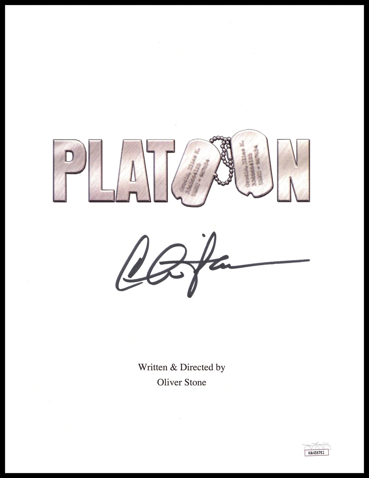 Charlie Sheen Signed Platoon Movie Script Cover Autographed JSA COA