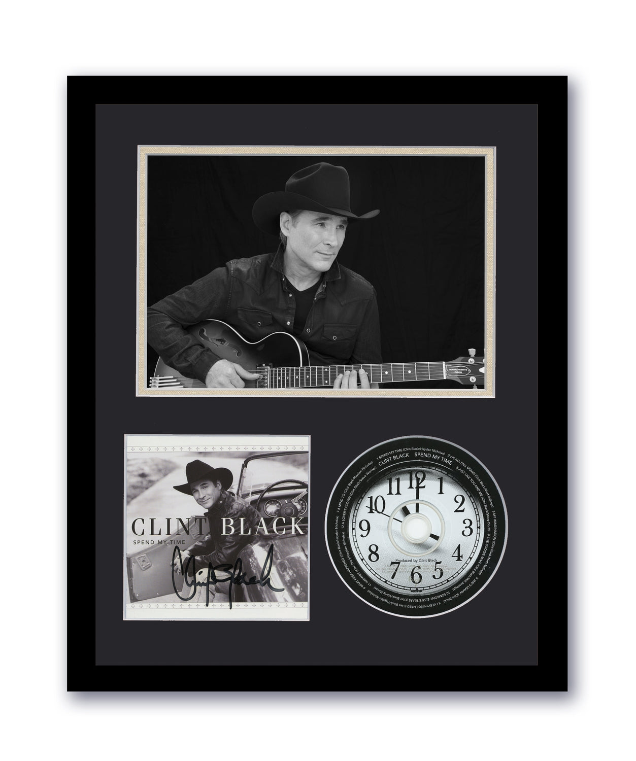 Clint Black Autographed Signed 11x14 Custom Framed CD Spend My Time Country ACOA