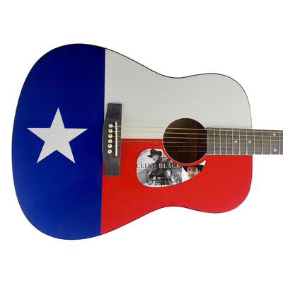 Clint Black Autographed Signed Texas Flag Acoustic Guitar Country Music ACOA