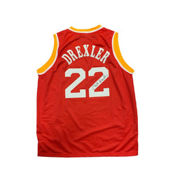 Image of Clyde Drexler Signed Clutch City Custom Jersey Houston Autographed JSA COA Red