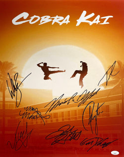 Image of Cobra Kai Cast Signed 16x20 Photograph Autographed JSA COA - The Karate Kid