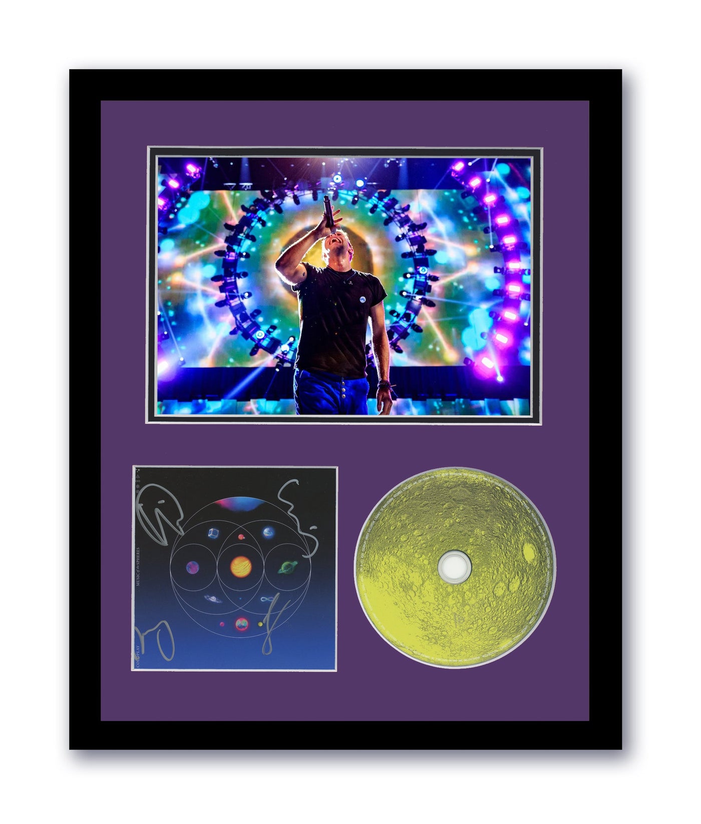 Coldplay Autographed 11x14 Custom Framed CD Photo Music Of The Spheres ACOA