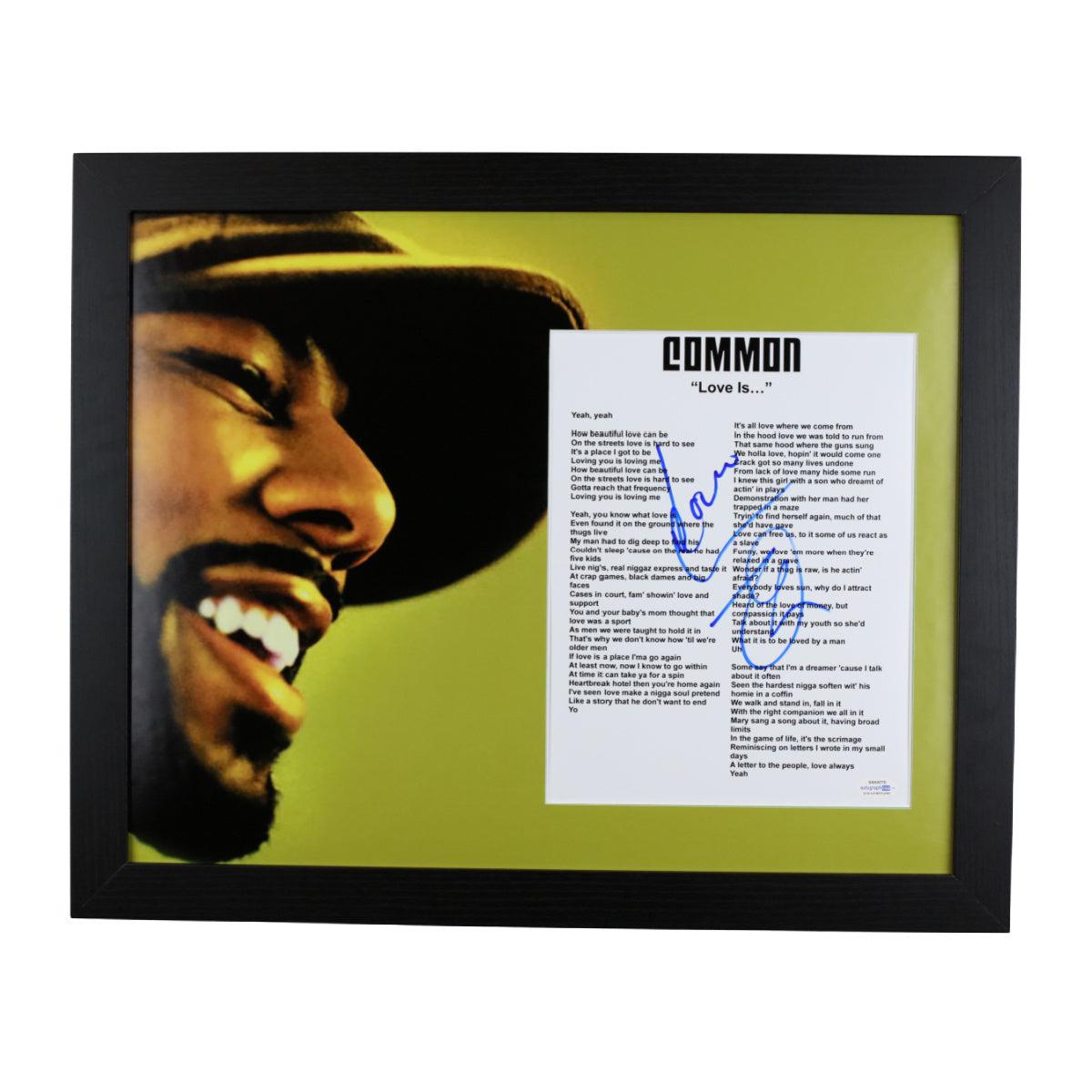 Common Signed Lyric Sheet Custom Framed 16x20 Autographed ACOA 2