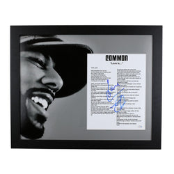 Image of Common Signed Lyric Sheet Custom Framed 16x20 Autographed ACOA