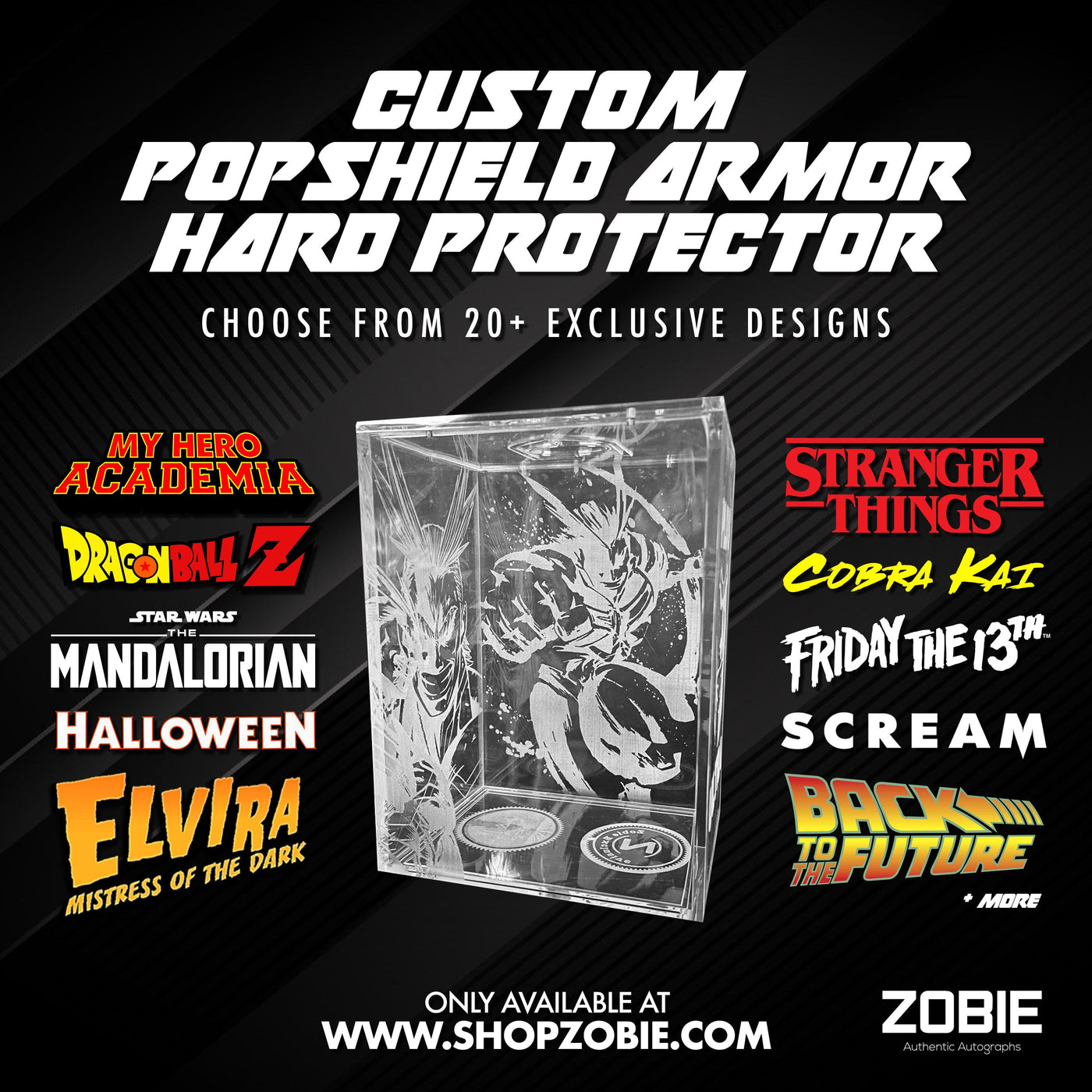 Custom PopShield Armor Hard Protector with Exclusive Zobie Design