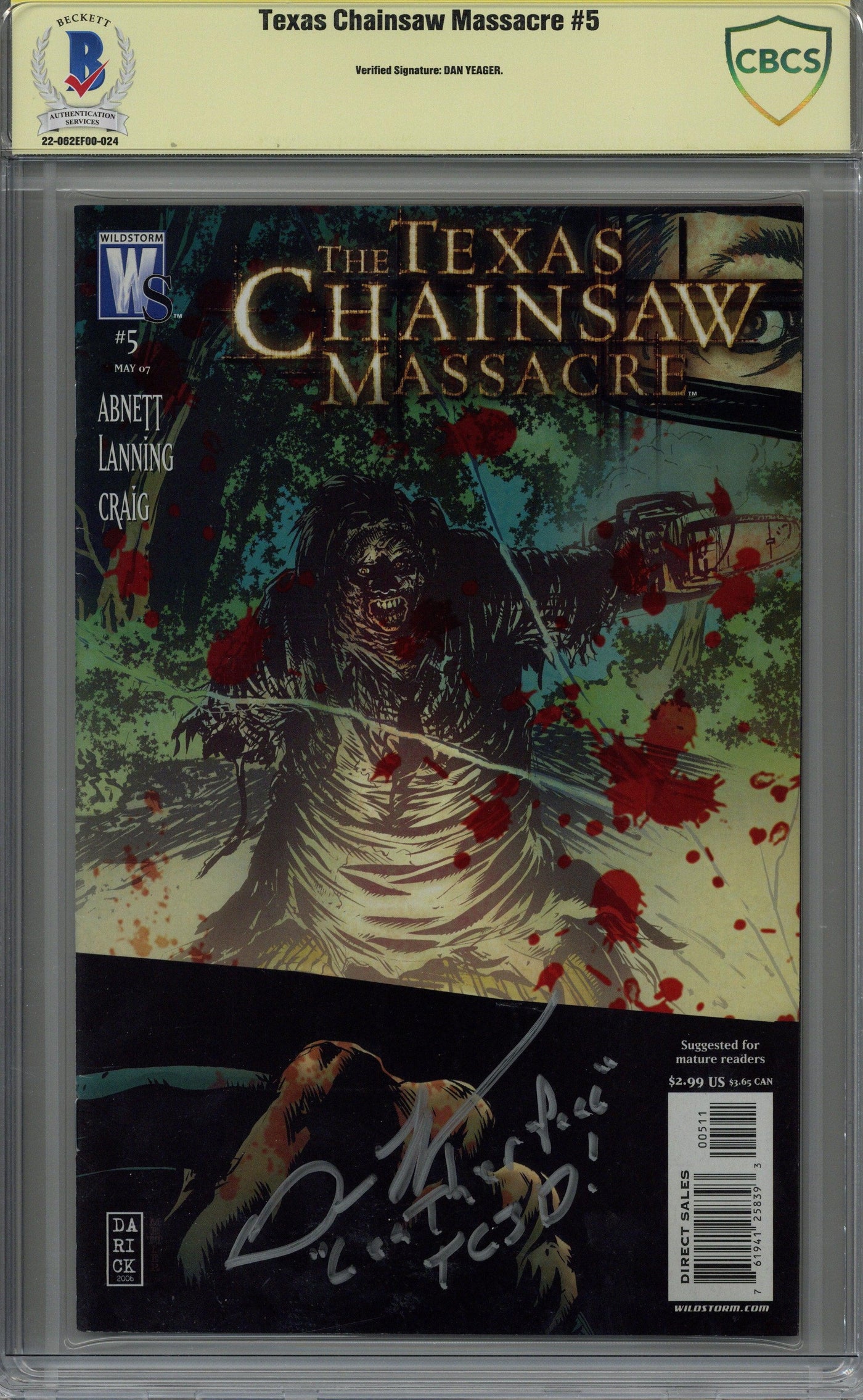 DAN YEAGER SIGNED The Texas Chainsaw Massacre Comic Book CBCS