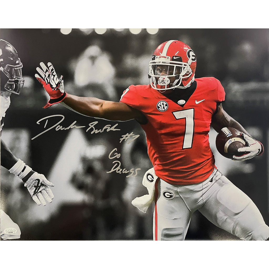 D'andre Swift Signed 20x24 Stretched Canvas Georgia Autographed JSA CO –  Zobie Productions