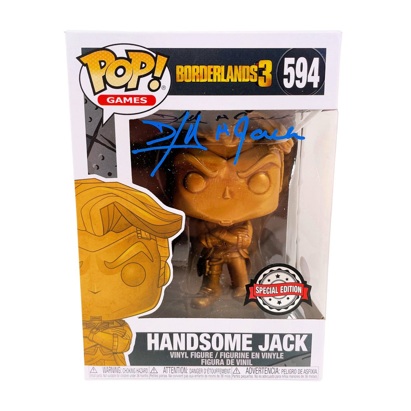 Dameon Clarke Signed Funko POP Borderlands 3 Handsome Jack Autographed JSA B