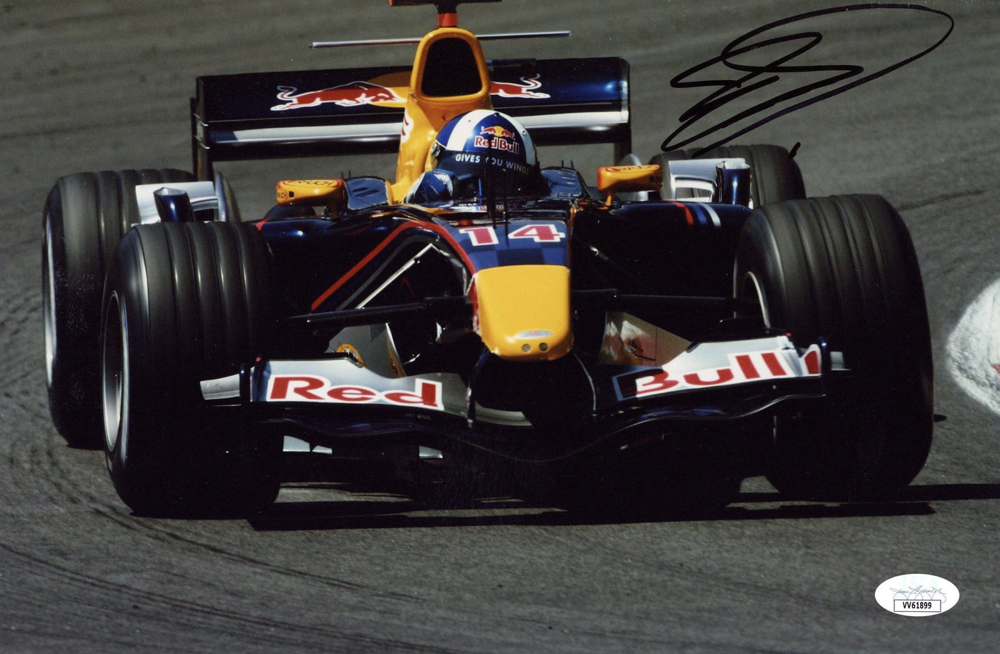 David Coulthard Signed 8x12 Photo Red Bull F1 Formula 1 Autographed JSA COA