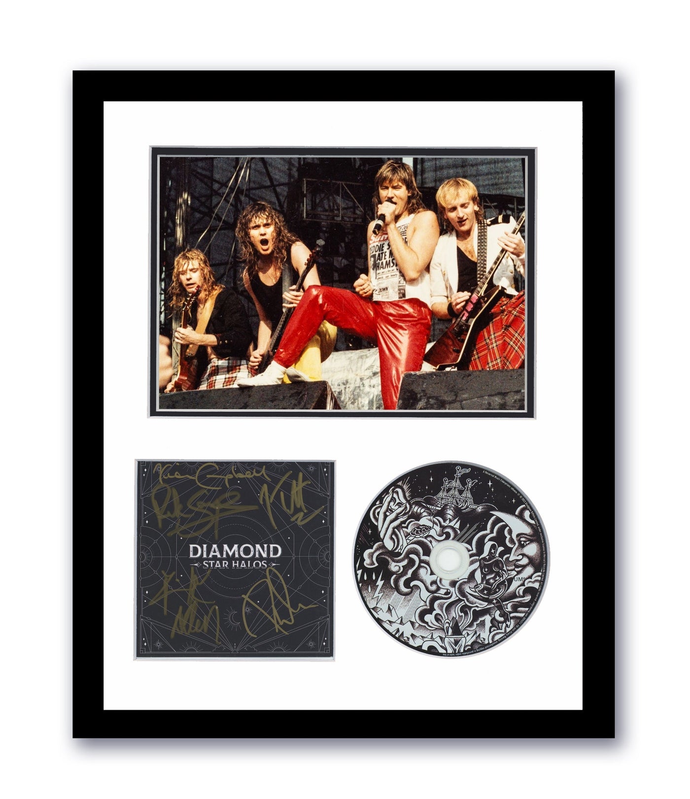 Def Leppard Autographed Signed 11x14 Framed CD Photo Diamond Star Halos ACOA