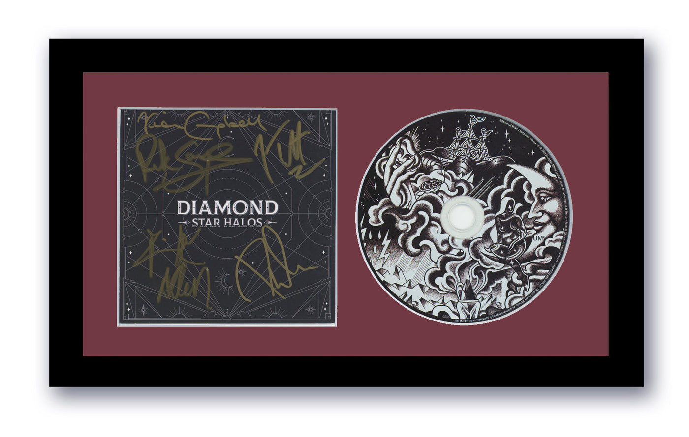 Def Leppard Autographed Signed 7x12 Framed CD Diamond Star Halos ACOA
