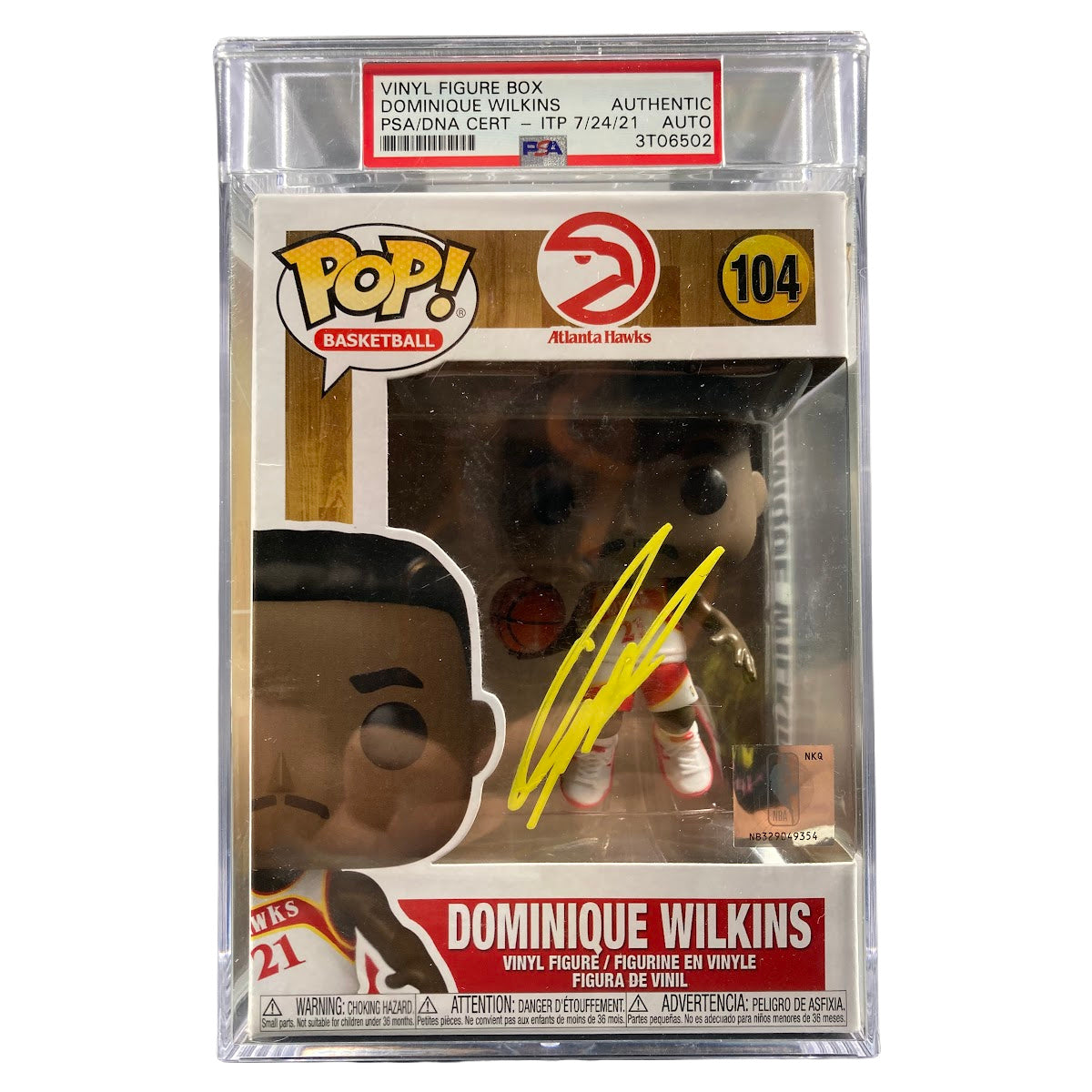 Dominique Wilkins Signed Funko POP Atlanta Hawks NBA Authentic Autographed PSA